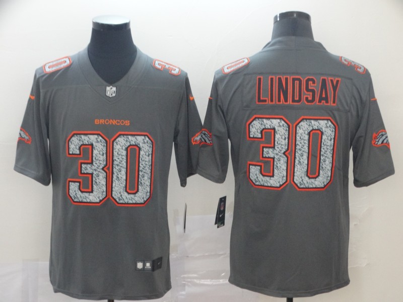 Men's Denver Broncos Phillip Lindsay #30 Gray Jersey